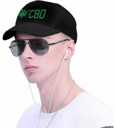 Baseball Caps CBD Cannabidiol Marijuana Leaf Unisex Adult Hats Classic Baseball Caps Peaked Cap - Black - CN18YH0LSUN $22.68