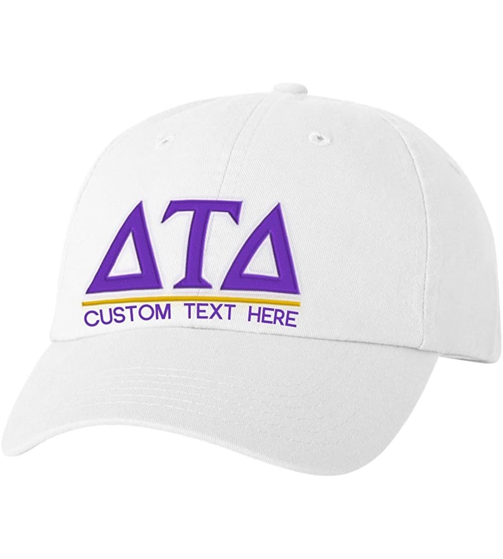 Sun Hats Personalized Delta Tau Delta DTD Greek Line Hat - White - C718C59UQ8I $24.28