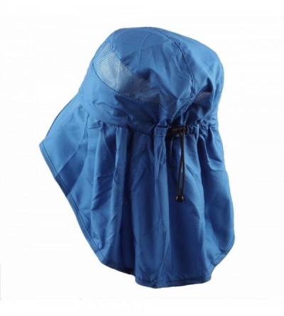 Sun Hats Women Sun Protection Hat-Ultra Thin Lightweight Foldable Garden Flap Cap - 02-blue - CF12EMMFXOB $12.11