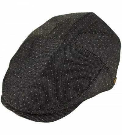 Newsboy Caps Men's 100% Cotton 7 Panel Ivy Mixed Pattern Driver Cabby Flat Cap Hat - Polka Dot Black - C418DO2I020 $16.15