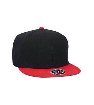 Baseball Caps Custom Snapback Hat Otto Embroidered Your Own Text Flatbill Bill Snapback - Black/Red Bill - CG187D9ERIR $21.14