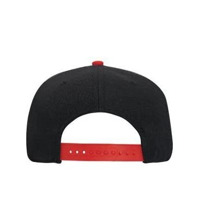 Baseball Caps Custom Snapback Hat Otto Embroidered Your Own Text Flatbill Bill Snapback - Black/Red Bill - CG187D9ERIR $21.14