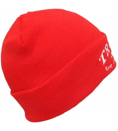 Skullies & Beanies Adult USA Made Embroidered Trump 2020 Keep America Great Beanie - Red - CX18A90Z42H $11.62