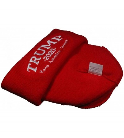 Skullies & Beanies Adult USA Made Embroidered Trump 2020 Keep America Great Beanie - Red - CX18A90Z42H $11.62