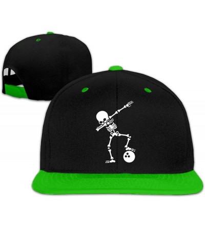 Baseball Caps Skeleton Dabbing Bowling Ball Unisex Hip-Hop Flatbrim Snapback Caps Women Men Contrast Color Baseball Cap - Gre...