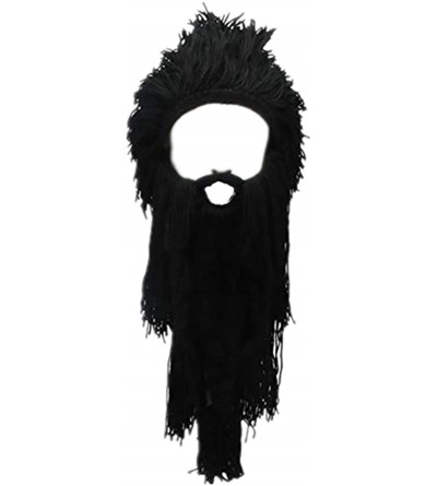 Skullies & Beanies Beard Winter Hat Creative Wig Viking Big Long Wool Hat Facemask Beanie for Men Women Warm Funny Ski Cap - ...