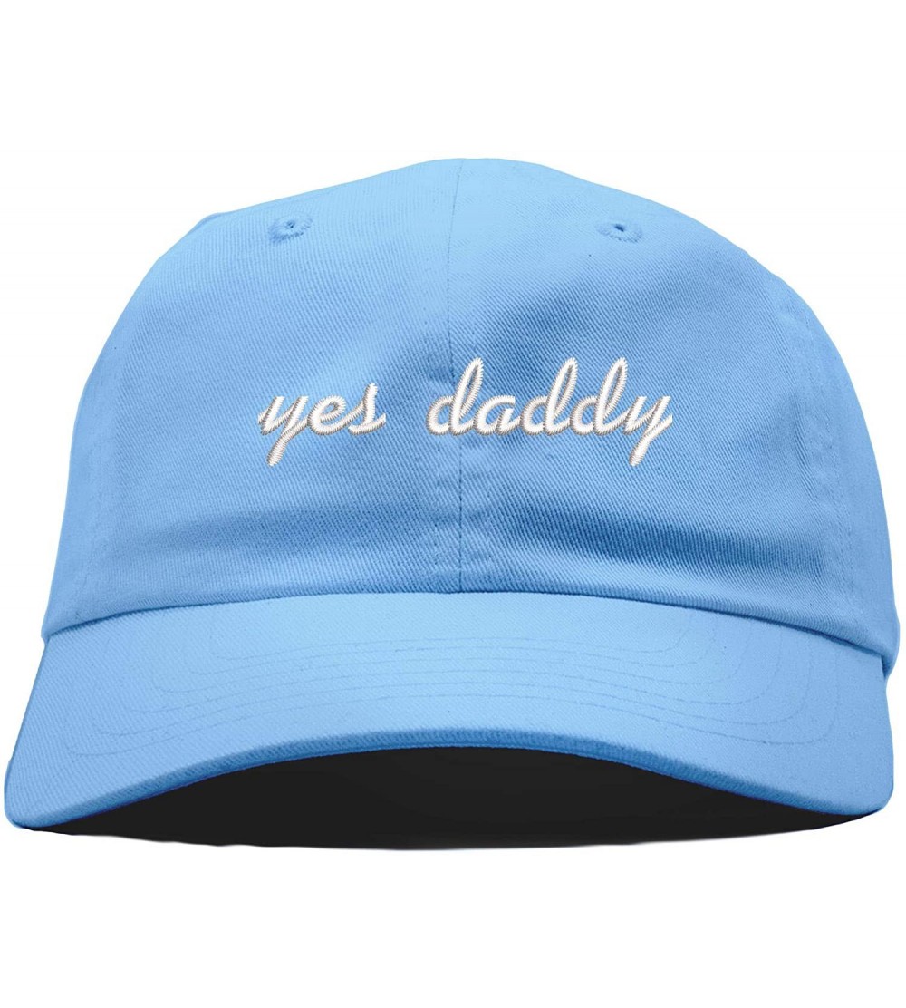 Baseball Caps Yes Daddy Embroidered Low Profile Deluxe Cotton Cap Dad Hat - Vc300_babyblue - CS18OE086NT $13.89