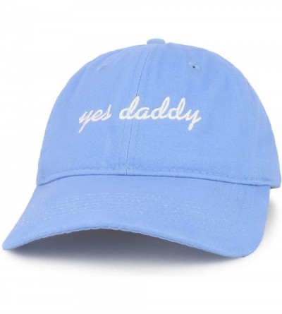 Baseball Caps Yes Daddy Embroidered Low Profile Deluxe Cotton Cap Dad Hat - Vc300_babyblue - CS18OE086NT $13.89