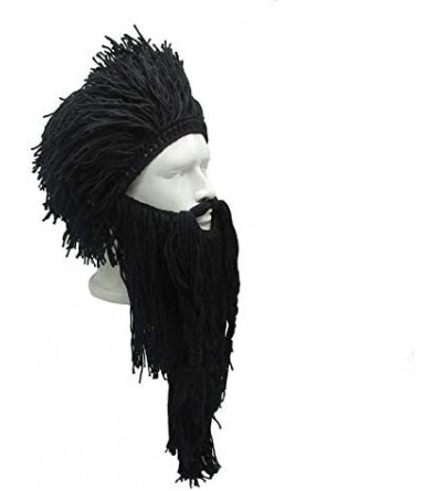 Skullies & Beanies Beard Winter Hat Creative Wig Viking Big Long Wool Hat Facemask Beanie for Men Women Warm Funny Ski Cap - ...