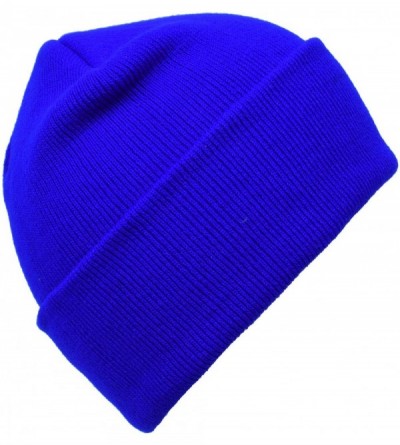 Skullies & Beanies Warm Winter Hat Knit Beanie Skull Cap Cuff Beanie Hat Winter Hats for Men - Royal Blue - CR12J0HRQ8T $10.06