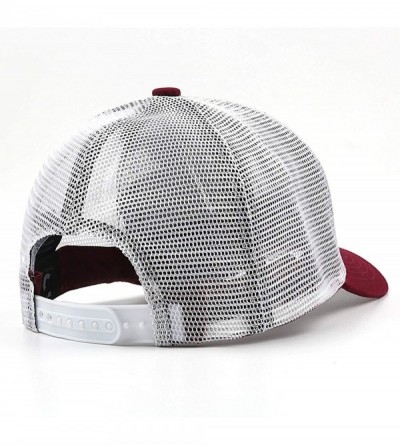 Baseball Caps Mens Womens Fashion Adjustable Sun Baseball Hat for Men Trucker Cap for Women - Maroon-7 - C418NL5QR2G $16.59