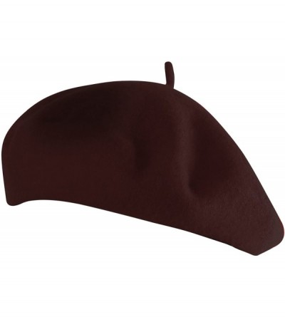 Berets French Beret- Lightweight Casual Classic Solid Color Wool Beret - Brown - C612E1UV6K9 $9.12