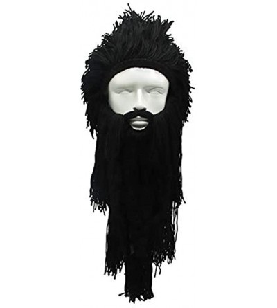Skullies & Beanies Beard Winter Hat Creative Wig Viking Big Long Wool Hat Facemask Beanie for Men Women Warm Funny Ski Cap - ...