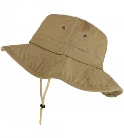 Sun Hats Large Brim Outdoor XXL Boonie Fisherman Hat with Adjustable Chin Strap - Khaki - CO18W7TMT65 $18.92