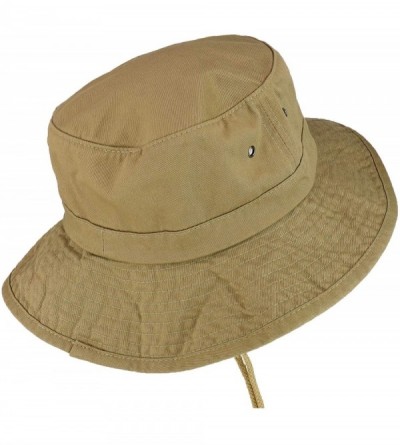 Sun Hats Large Brim Outdoor XXL Boonie Fisherman Hat with Adjustable Chin Strap - Khaki - CO18W7TMT65 $18.92