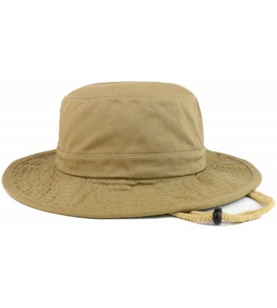 Sun Hats Large Brim Outdoor XXL Boonie Fisherman Hat with Adjustable Chin Strap - Khaki - CO18W7TMT65 $18.92