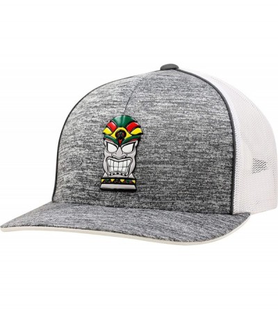 Baseball Caps Trucker Hat - Tiki Beach Rasta - Static/White - C918WHO3CUQ $50.92