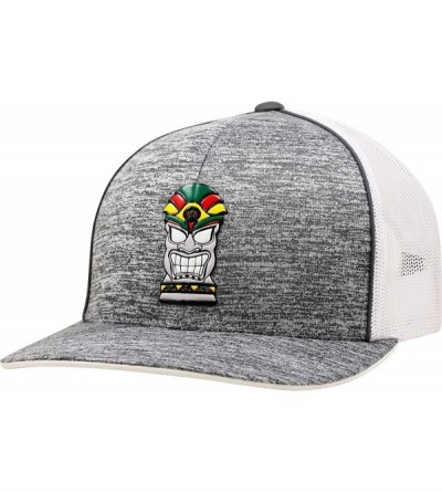 Baseball Caps Trucker Hat - Tiki Beach Rasta - Static/White - C918WHO3CUQ $23.04