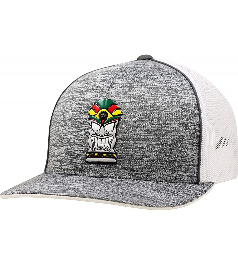 Baseball Caps Trucker Hat - Tiki Beach Rasta - Static/White - C918WHO3CUQ $23.04
