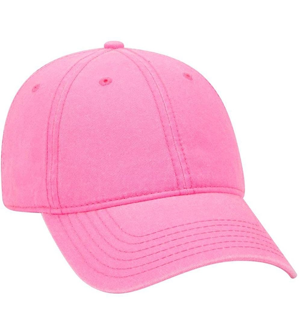 Sun Hats 6 Panel Low Profile Garment Washed Superior Cotton Twill - N. Pink - CZ180D63QQO $11.50