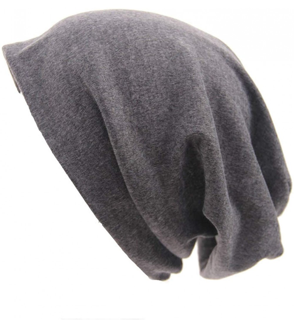 Skullies & Beanies Women Men Beanies Hat Cotton Stretch Slouchy Beanie Chemo Hat Hip-hop Skull Cap - Grey - C618KWA07L9 $7.66