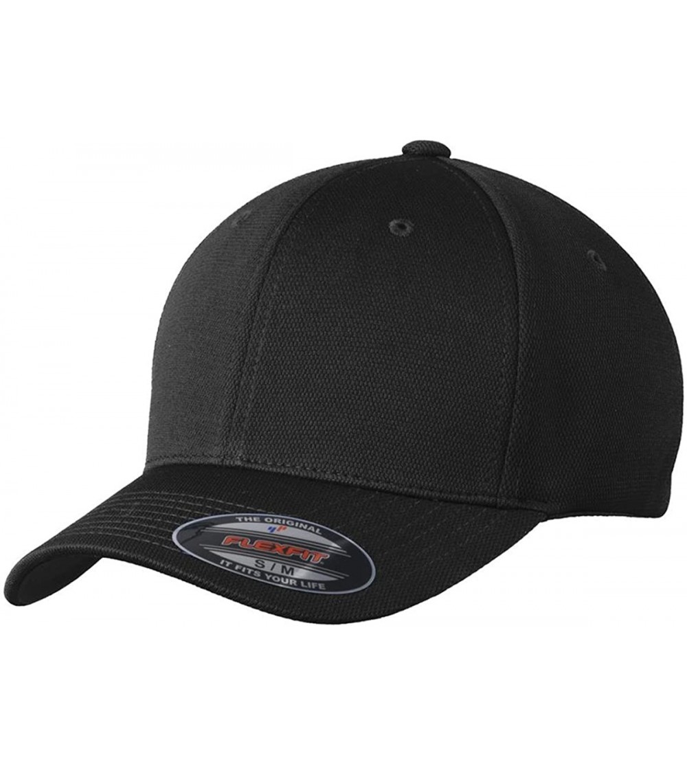 Baseball Caps Men's Flexfit Cool & Dry Poly Block Mesh Cap - Black - CJ11QDSNEHV $20.13