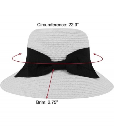 Sun Hats Women Straw Sun Hat Packable Beach Hat - White Ivory Mix - C018CNR074D $11.75