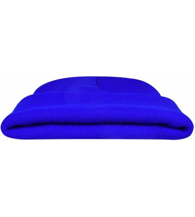 Skullies & Beanies Warm Winter Hat Knit Beanie Skull Cap Cuff Beanie Hat Winter Hats for Men - Royal Blue - CR12J0HRQ8T $10.06