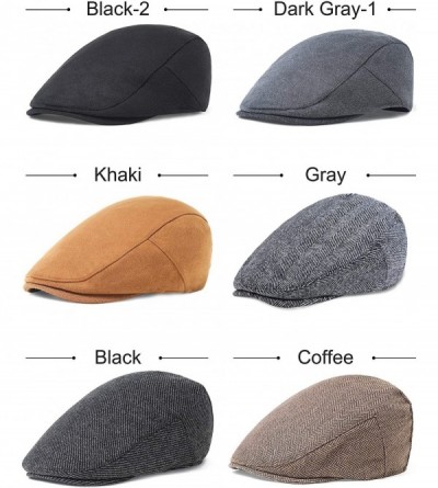 Newsboy Caps 1920s Gatsby Newsboy Hat Cap for Men Gatsby Hat for Men 1920s Mens Gatsby Costume Accessories - Dark Gray-1 - CZ...