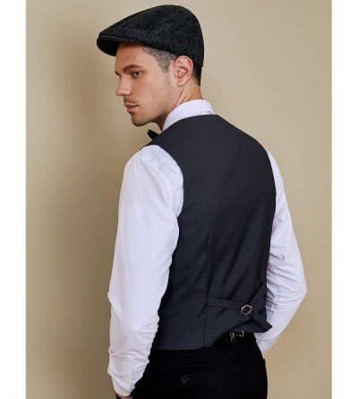Newsboy Caps 1920s Gatsby Newsboy Hat Cap for Men Gatsby Hat for Men 1920s Mens Gatsby Costume Accessories - Dark Gray-1 - CZ...