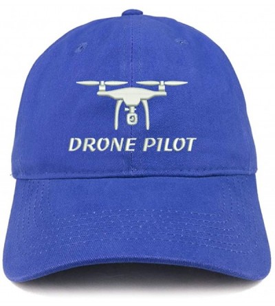 Baseball Caps Drone Pilot Embroidered Soft Crown 100% Brushed Cotton Cap - Royal - CI17YTWOXMD $17.10