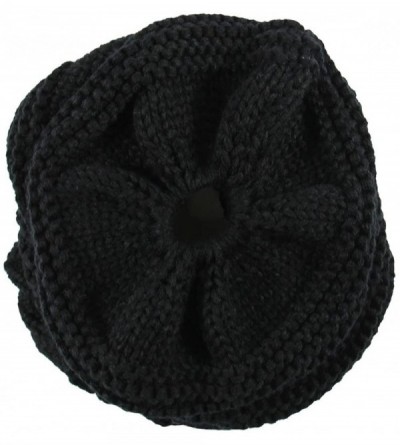 Skullies & Beanies Ponytail Ribbed Stretch Slouchy Beanie Hat - Black - CJ185C8RQIR $10.05