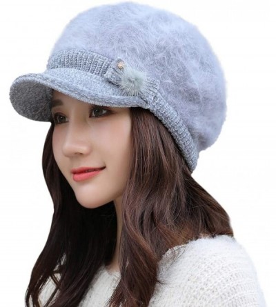 Berets Elegant Knitted Newsboy Crochet - Sky Blue - CF18LTCKRM2 $10.27