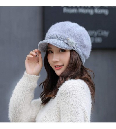 Berets Elegant Knitted Newsboy Crochet - Sky Blue - CF18LTCKRM2 $10.27