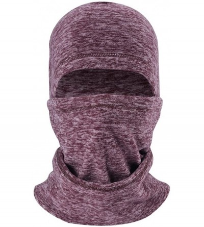 Skullies & Beanies Balaclave Fleece Windproof Ski Mask Face Mask Tactical Hood Neck Warmer - Heather Coffee-polar Fleece - C3...