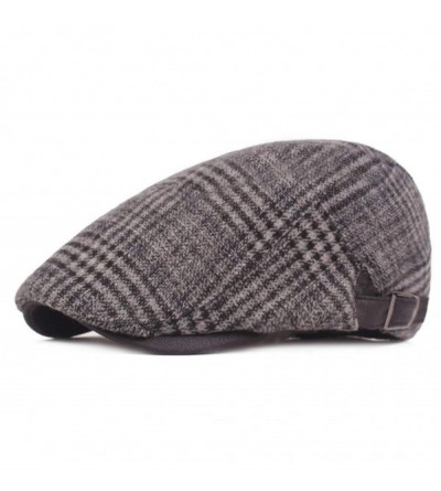 Newsboy Caps Cotton Newsboy Cap Earflap Trapper Hat Winter Warm Lined Fashion Unisex Driving Hat - Gray - CX18A0DRSRL $10.35