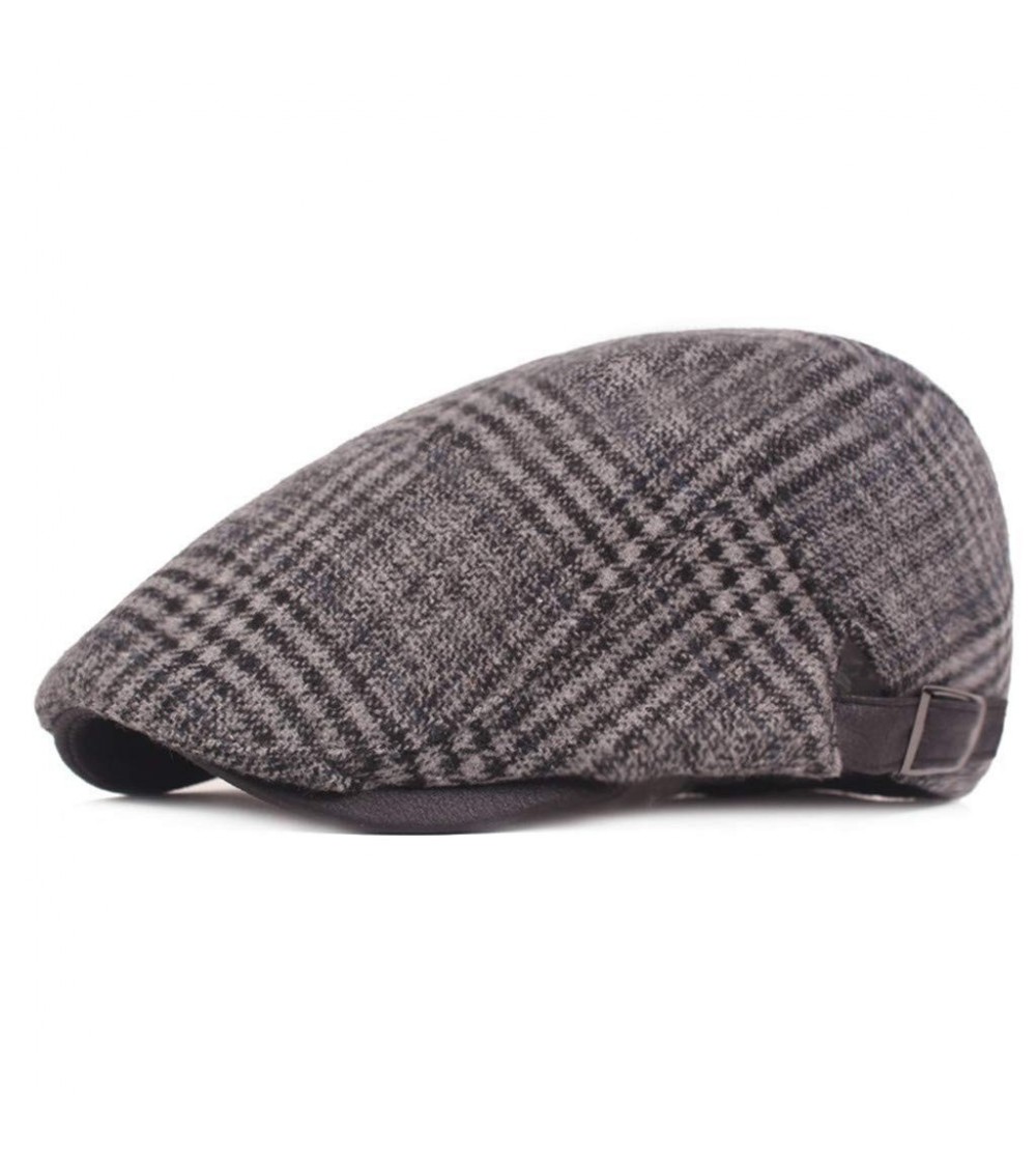Newsboy Caps Cotton Newsboy Cap Earflap Trapper Hat Winter Warm Lined Fashion Unisex Driving Hat - Gray - CX18A0DRSRL $10.35