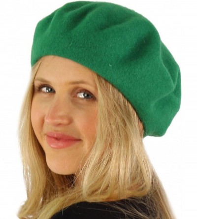 Berets Classic Winter 100% Wool Warm French Art Basque Beret Tam Beanie Hat Cap - Green - C811P28V4K7 $18.59