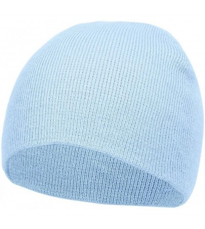 Skullies & Beanies Short Cuffless Beanies - Light Blue - CL112PDNVHV $9.69