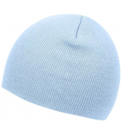 Skullies & Beanies Short Cuffless Beanies - Light Blue - CL112PDNVHV $9.69