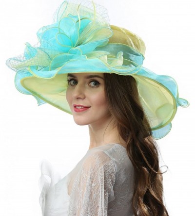 Sun Hats Women's Fascinators Wide Brim Sun Hat for Kentucky Derby- Church- Wedding- Tea Party- Royal Ascot- Easter - CR17WU4Y...