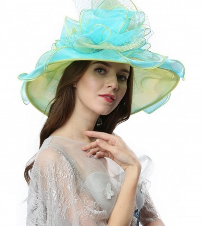 Sun Hats Women's Fascinators Wide Brim Sun Hat for Kentucky Derby- Church- Wedding- Tea Party- Royal Ascot- Easter - CR17WU4Y...