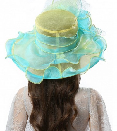 Sun Hats Women's Fascinators Wide Brim Sun Hat for Kentucky Derby- Church- Wedding- Tea Party- Royal Ascot- Easter - CR17WU4Y...
