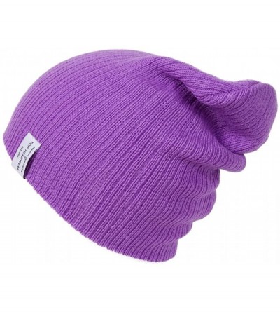 Skullies & Beanies Rainbow Unicorn Long Rib Beanie - Lavender - CH18606EKDC $8.46