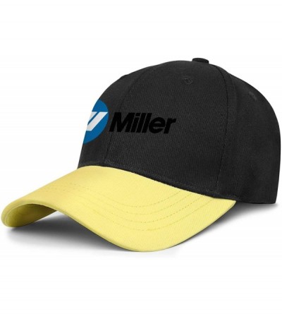 Baseball Caps Mens Miller-Electric- Baseball Caps Vintage Adjustable Trucker Hats Golf Caps - Yellow-22 - CO18ZLE7GQQ $16.68