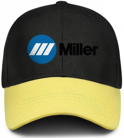 Baseball Caps Mens Miller-Electric- Baseball Caps Vintage Adjustable Trucker Hats Golf Caps - Yellow-22 - CO18ZLE7GQQ $16.68