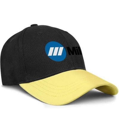 Baseball Caps Mens Miller-Electric- Baseball Caps Vintage Adjustable Trucker Hats Golf Caps - Yellow-22 - CO18ZLE7GQQ $16.68