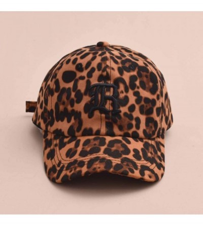 Baseball Caps Women's Vintage Baseball Cap Leopard Embroidery Casual Dad Hat - Black - CX18T7GEX4Q $11.62