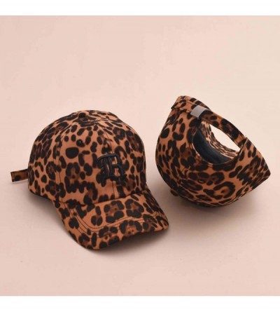 Baseball Caps Women's Vintage Baseball Cap Leopard Embroidery Casual Dad Hat - Black - CX18T7GEX4Q $11.62