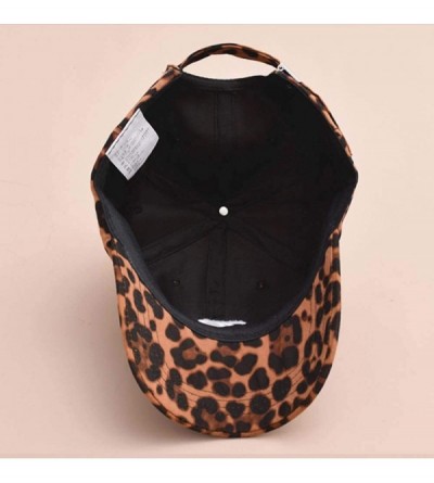 Baseball Caps Women's Vintage Baseball Cap Leopard Embroidery Casual Dad Hat - Black - CX18T7GEX4Q $11.62